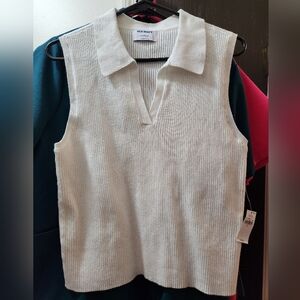 Old Navy Cream Sleeveless Sweater Top